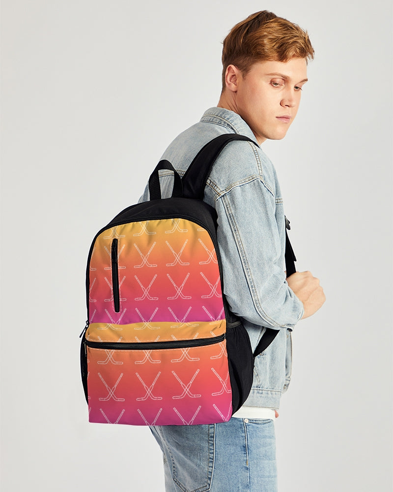 Ombre Goalie Stick Swim Trunks Duo-Zip Front Canvas Backpack