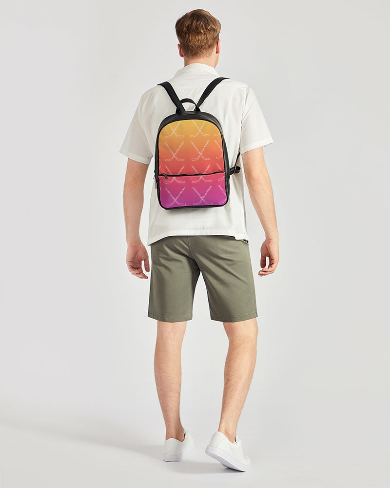 Ombre Hockey Stick Swim Trunks Classic Faux Leather Backpack