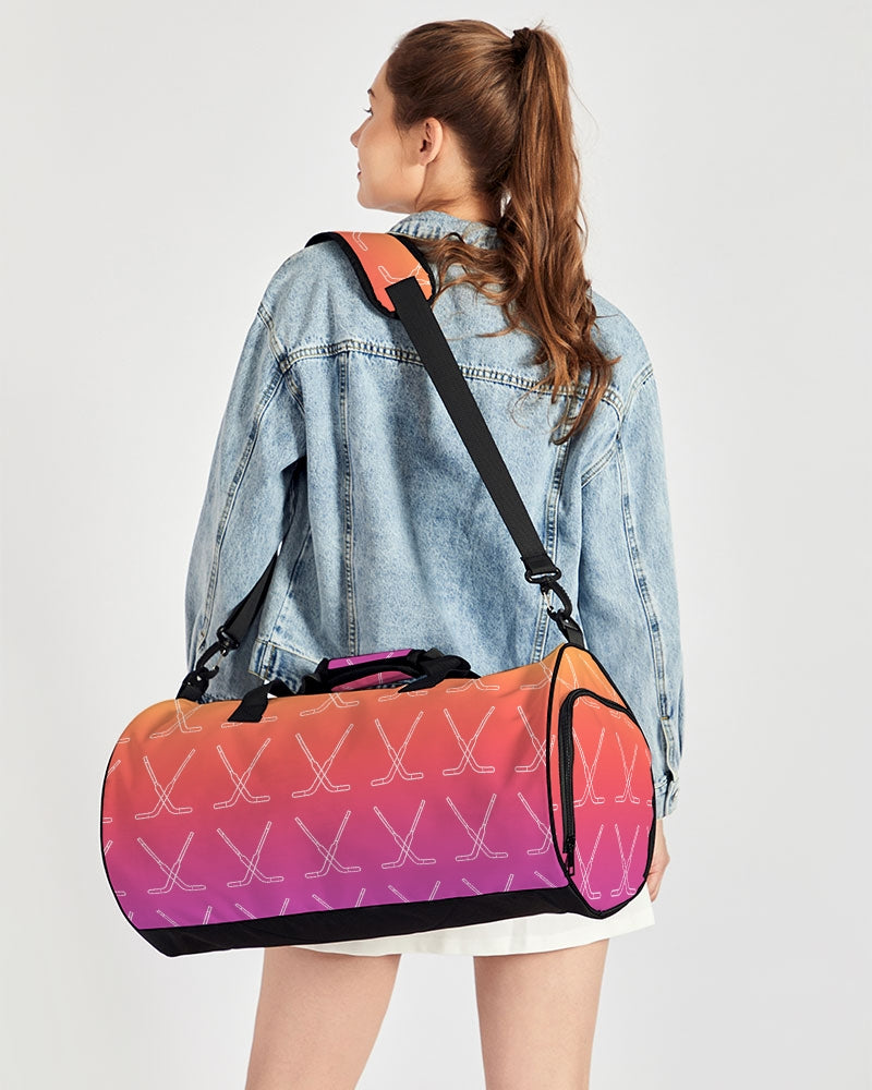 Ombre Goalie Stick Swim Trunks Sports Duffle Bag