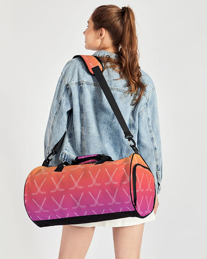 Ombre Goalie Stick Swim Trunks Sports Duffle Bag