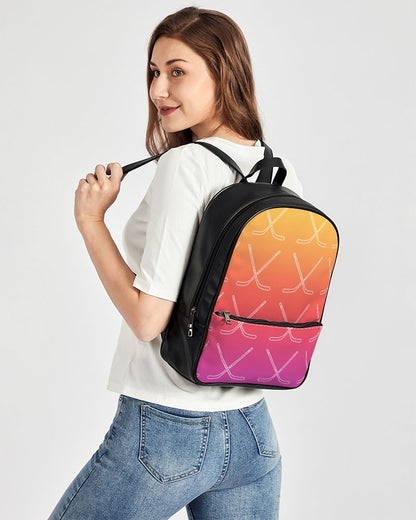 Ombre Hockey Stick Classic Faux Leather Backpack