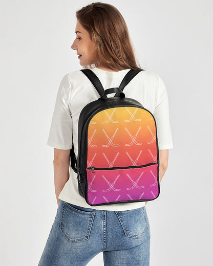 Ombre Goalie Stick Classic Faux Leather Backpack