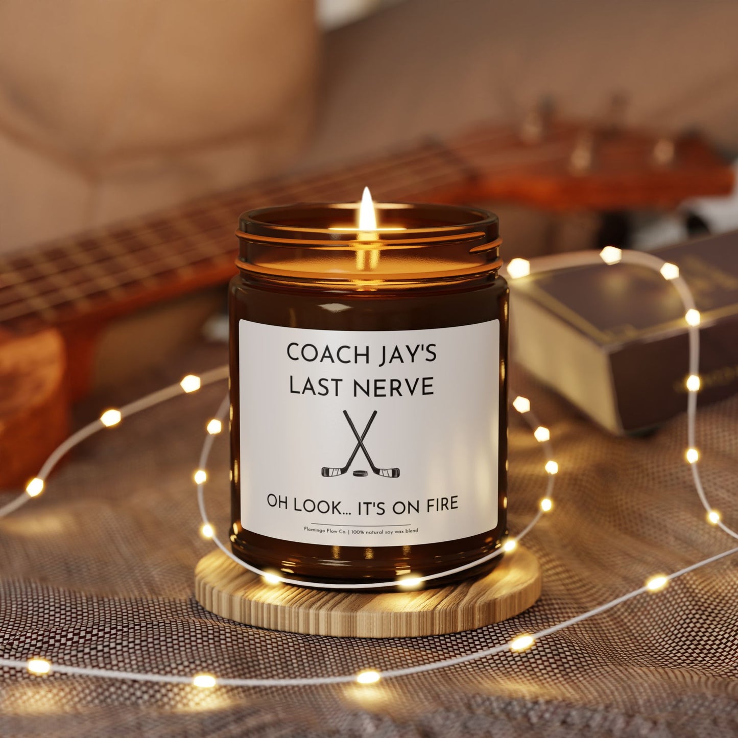 CUSTOM Coach's Last Nerve Scented Soy Candle (Multi-Size, Amber Jar)