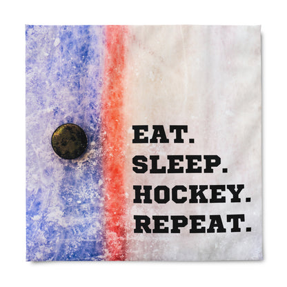 Eat Sleep Hockey Repeat Duvet Cover