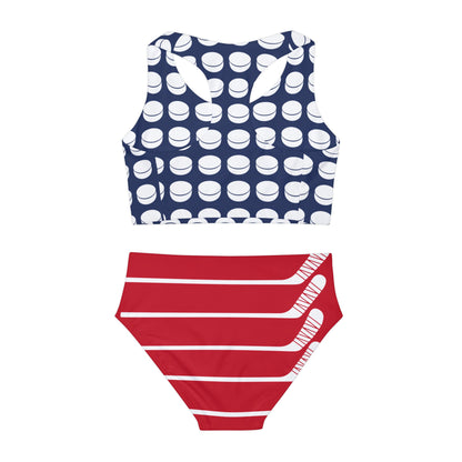 Hockey Flag Girls Two Piece Swimsuit