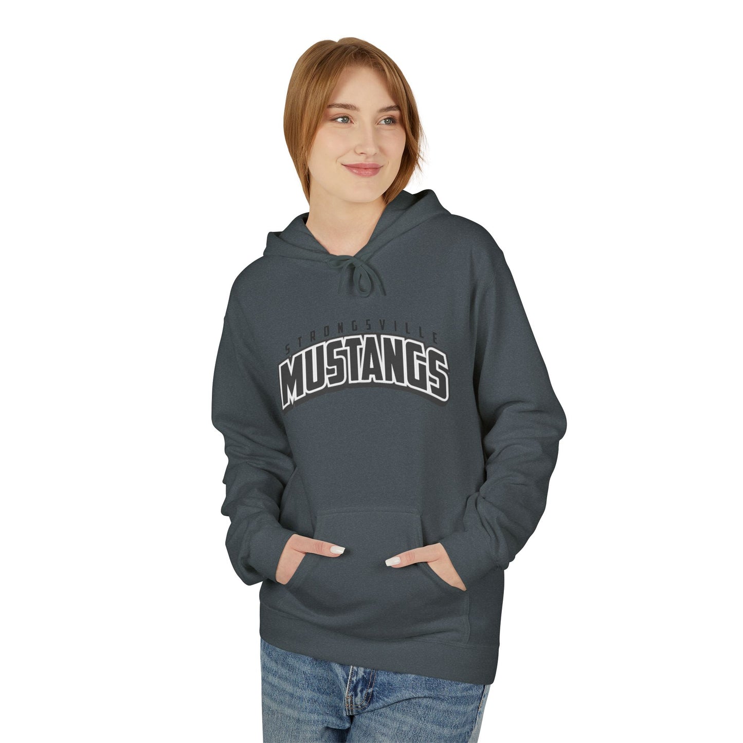 Black Logo Unisex Midweight Softstyle Fleece Hoodie