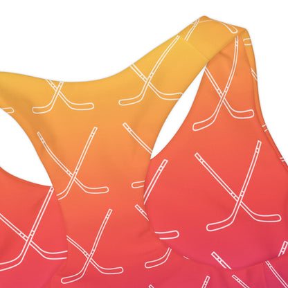 Ombre Hockey Stick Girls Two Piece Swimsuit