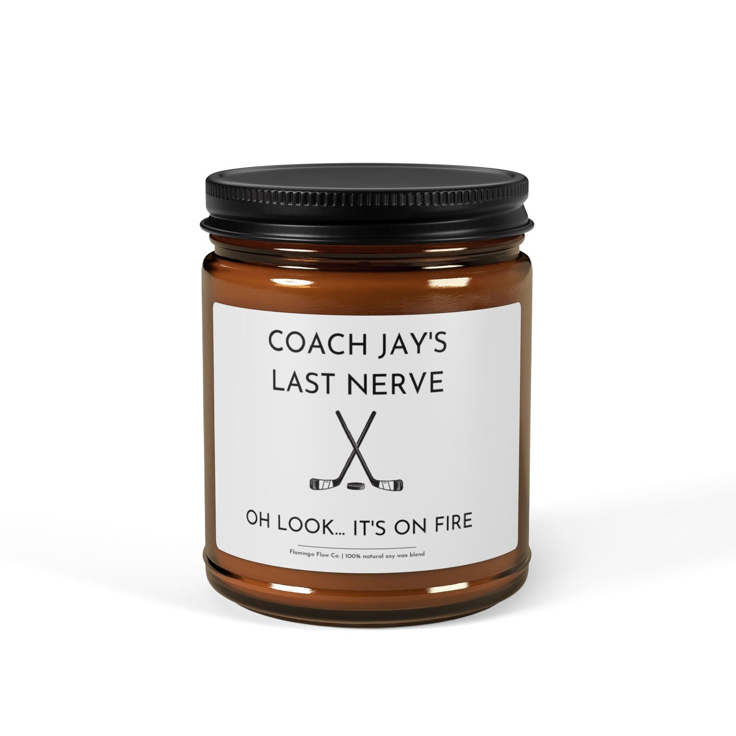 CUSTOM Coach's Last Nerve Scented Soy Candle (Multi-Size, Amber Jar)