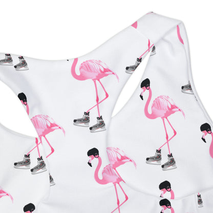 Girls Two Piece Hockey Flamingo Swimsuit