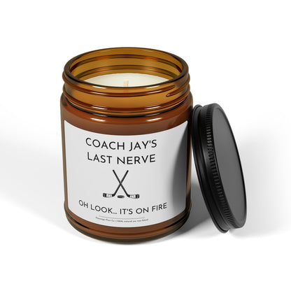 CUSTOM Coach's Last Nerve Scented Soy Candle (Multi-Size, Amber Jar)