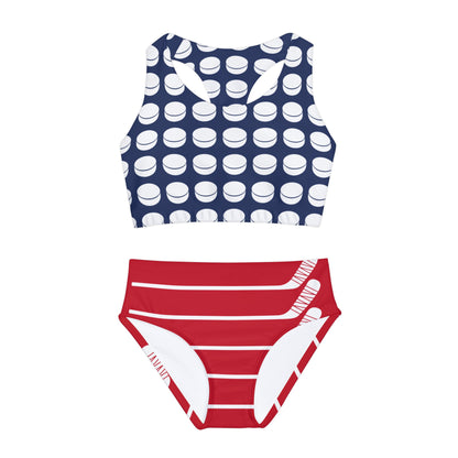 Hockey Flag Girls Two Piece Swimsuit