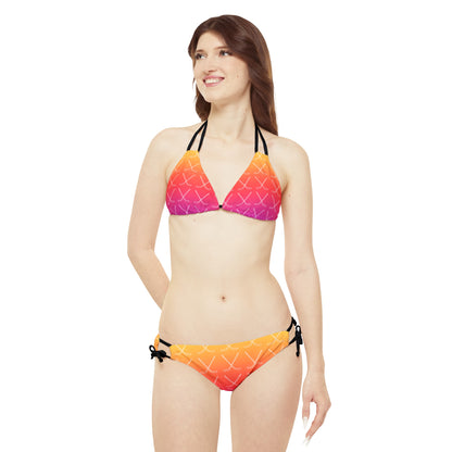 Ombre Hockey Stick Strappy Bikini Set