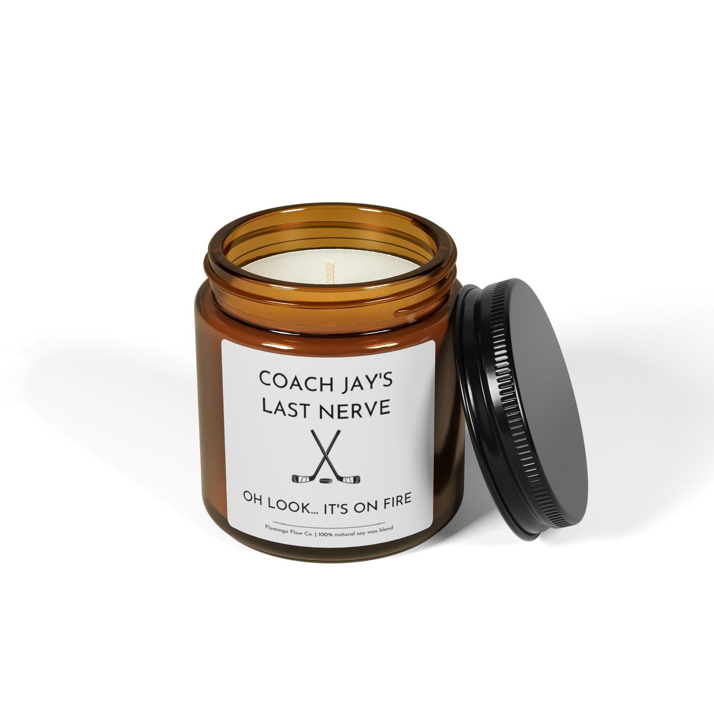 CUSTOM Coach's Last Nerve Scented Soy Candle (Multi-Size, Amber Jar)