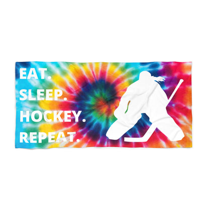 Tye Dye Hockey Girl Goalie Beach Towel