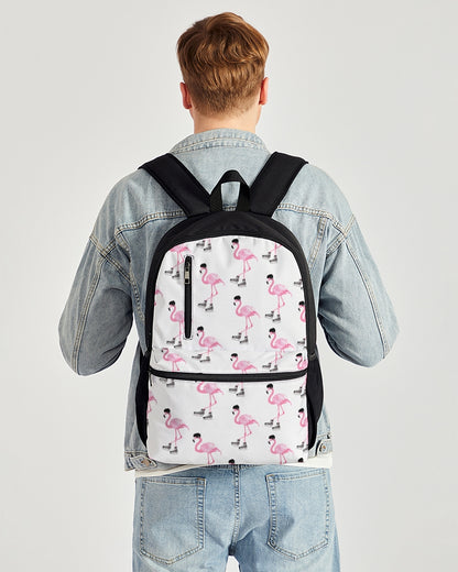 Hockey Playing Flamingos Duo-Zip Front Canvas Backpack