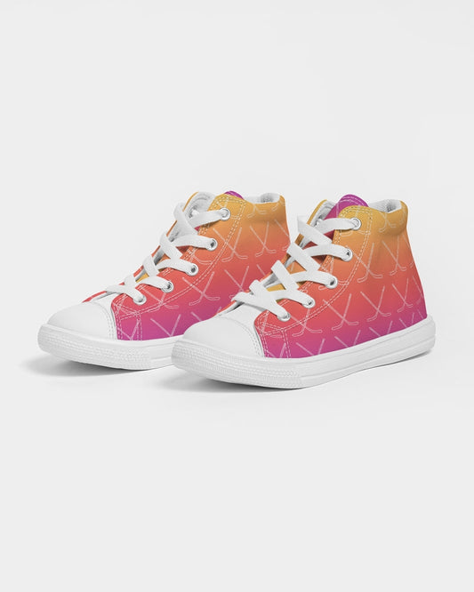 Ombre Hockey Stick Kids Hightop Canvas Shoe