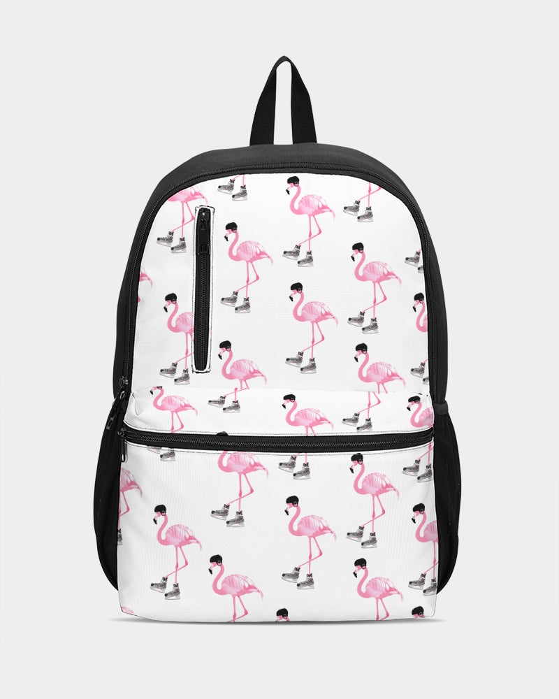 Hockey Playing Flamingos Duo-Zip Front Canvas Backpack