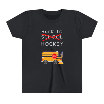 Youth Back to Hockey NOT School Short Sleeve Bella & Canvas Tee