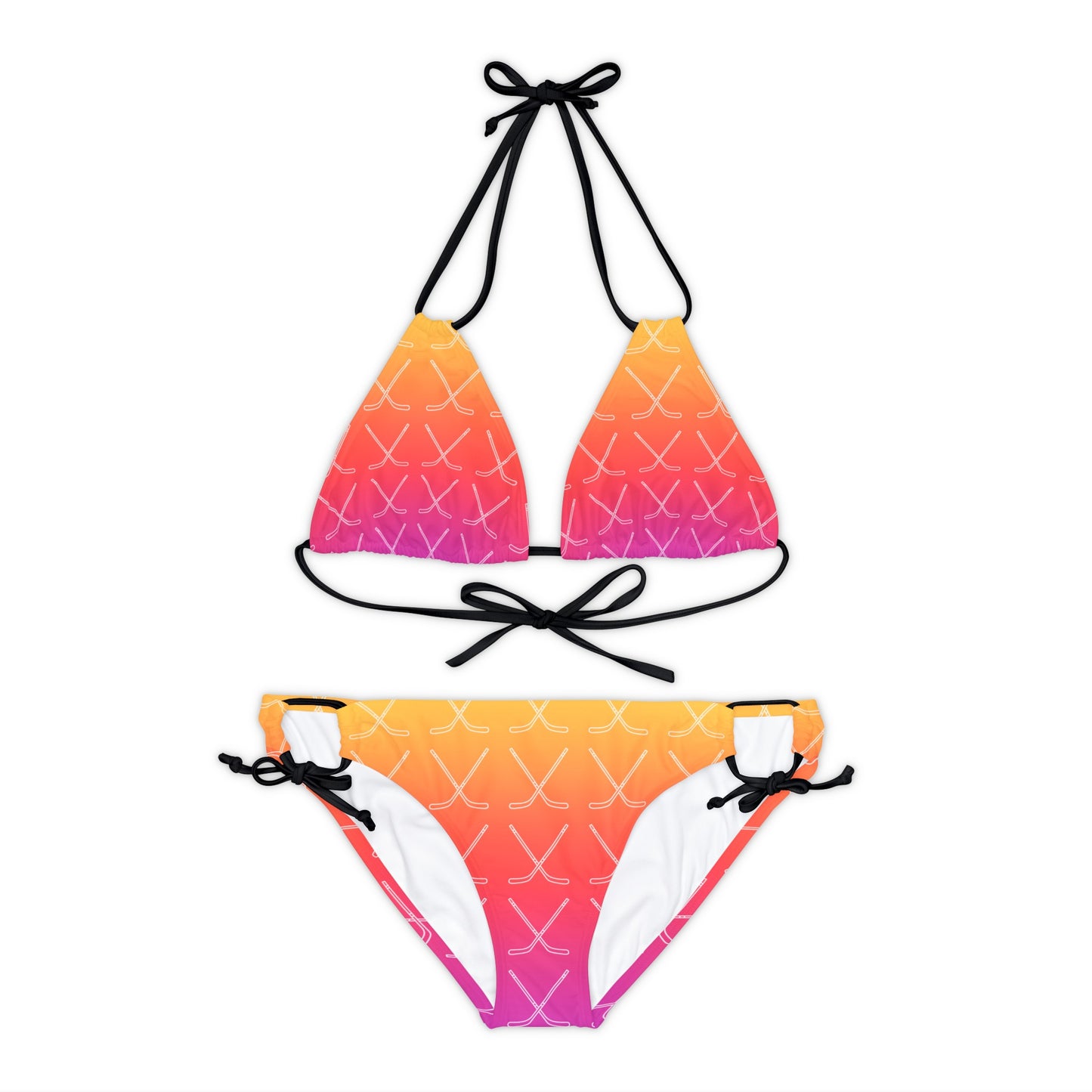 Ombre Hockey Stick Strappy Bikini Set