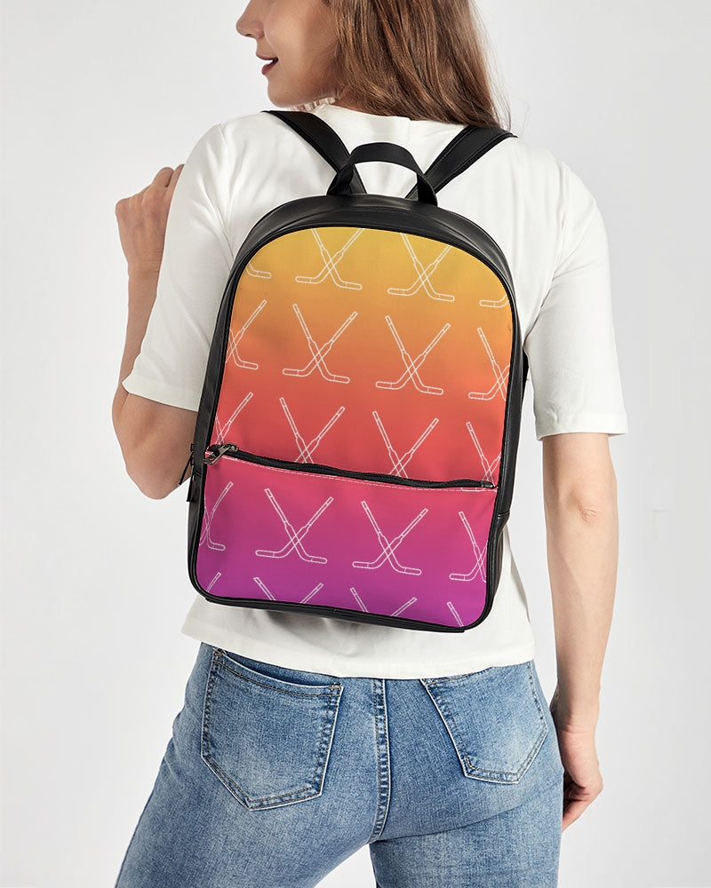 Ombre Goalie Stick Classic Faux Leather Backpack