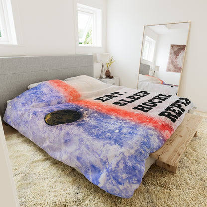 Eat Sleep Hockey Repeat Duvet Cover