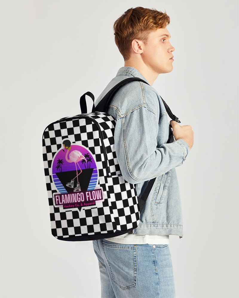 Flamingo Flow Checkered Back To Basics School Backpack