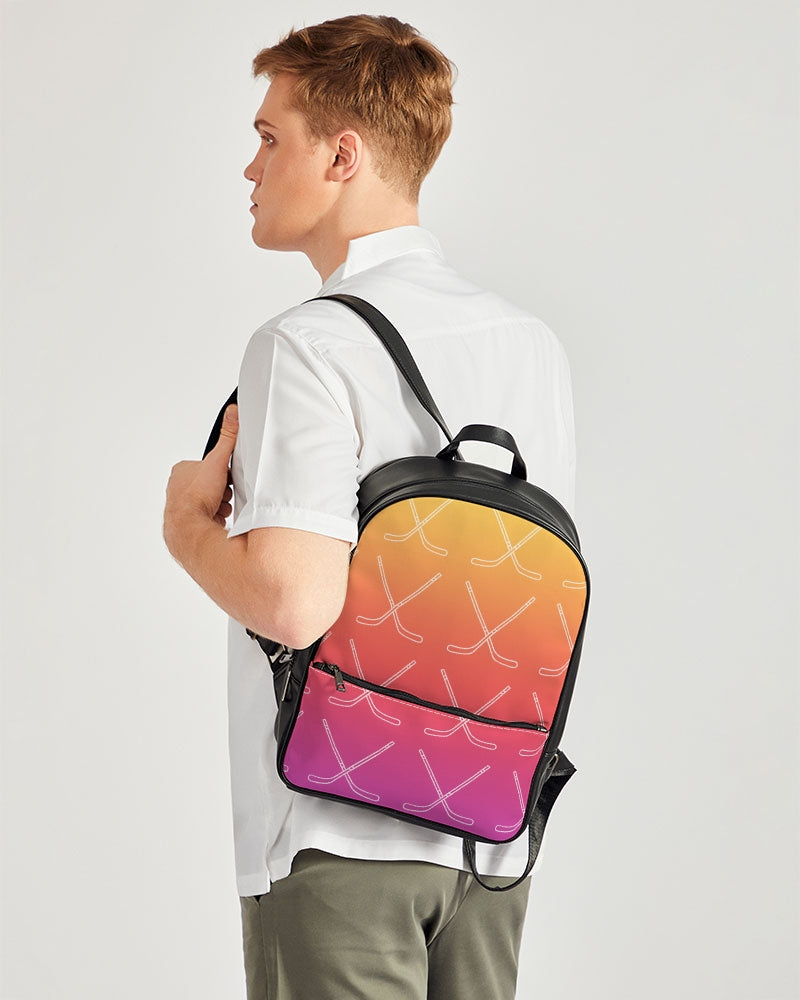 Ombre Hockey Stick Swim Trunks Classic Faux Leather Backpack