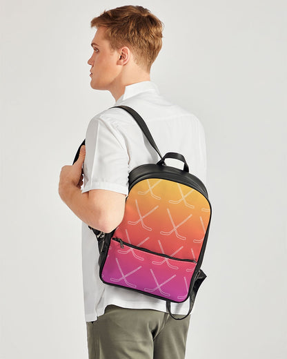 Ombre Hockey Stick Classic Faux Leather Backpack