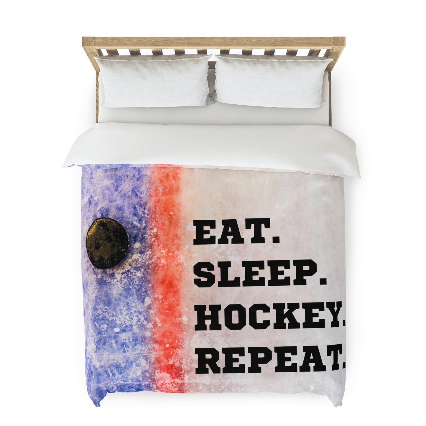 Eat Sleep Hockey Repeat Duvet Cover
