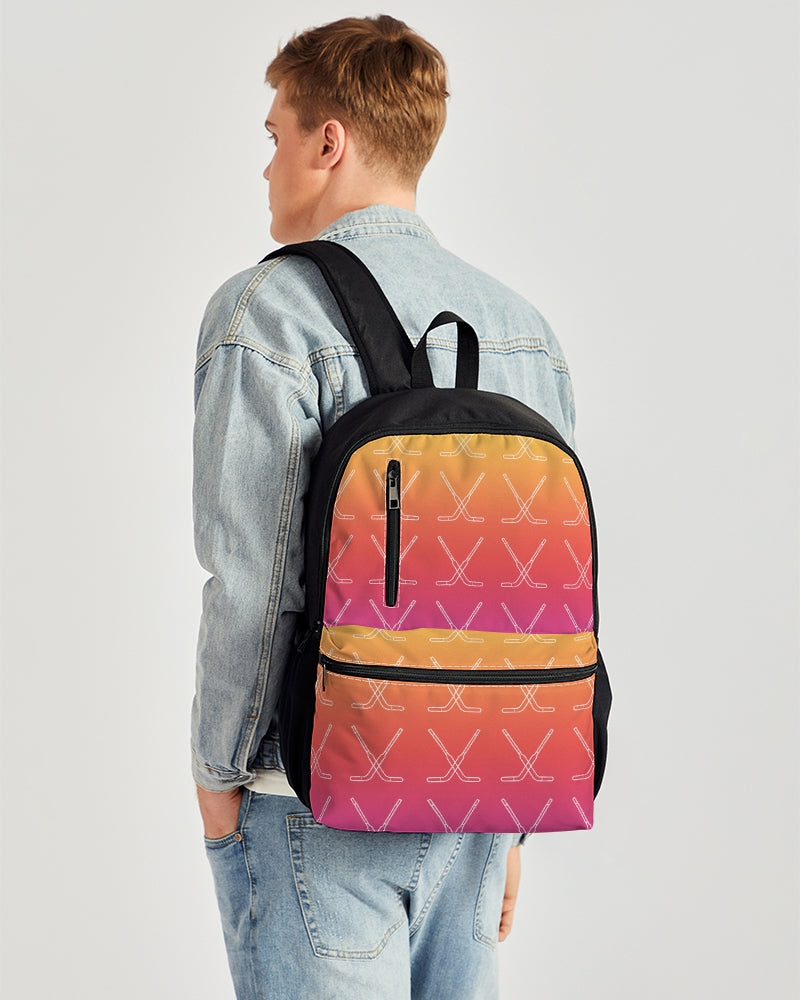 Ombre Goalie Stick Swim Trunks Duo-Zip Front Canvas Backpack
