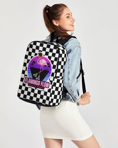 Flamingo Flow Checkered Back To Basics School Backpack