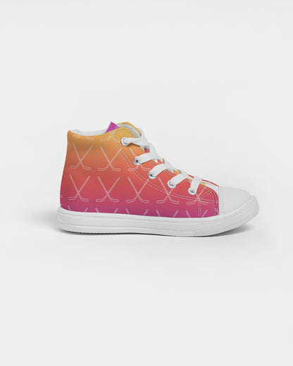 Ombre Hockey Stick Kids Hightop Canvas Shoe