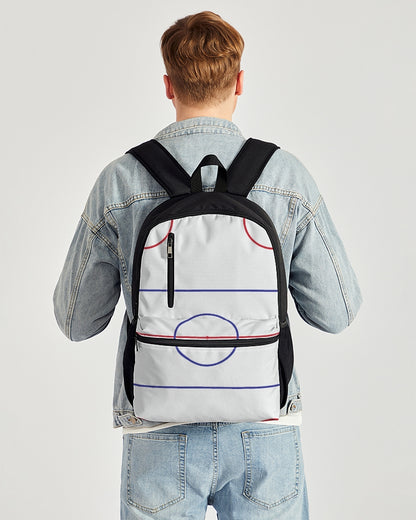 Hockey Rink Duo-Zip Front Canvas Backpack