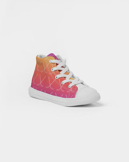 Ombre Hockey Stick Kids Hightop Canvas Shoe