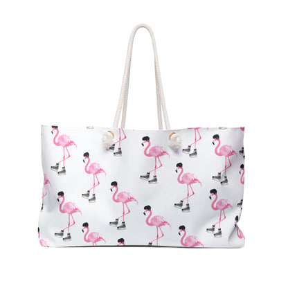 Hockey Playing Flamingo Weekender Bag