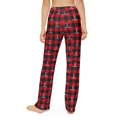 Youth Buffalo Plaid Hockey Stick Pajama Pants