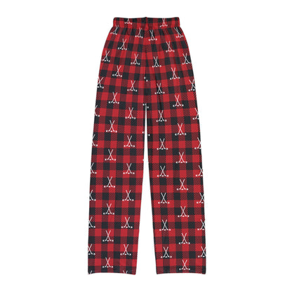 Youth Buffalo Plaid Hockey Stick Pajama Pants