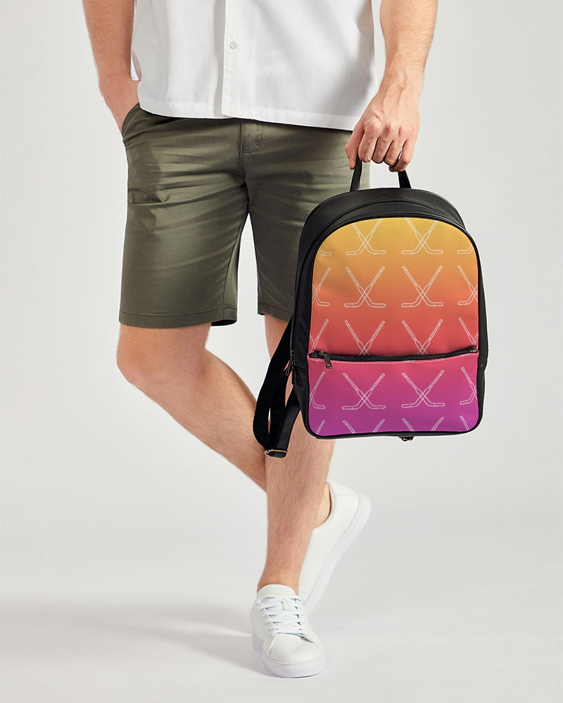 Ombre Goalie Stick Classic Faux Leather Backpack