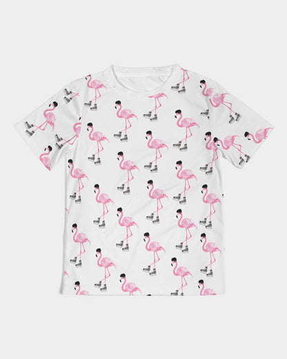 Hockey Playing Flamingos Kids  All-Over Print Tee