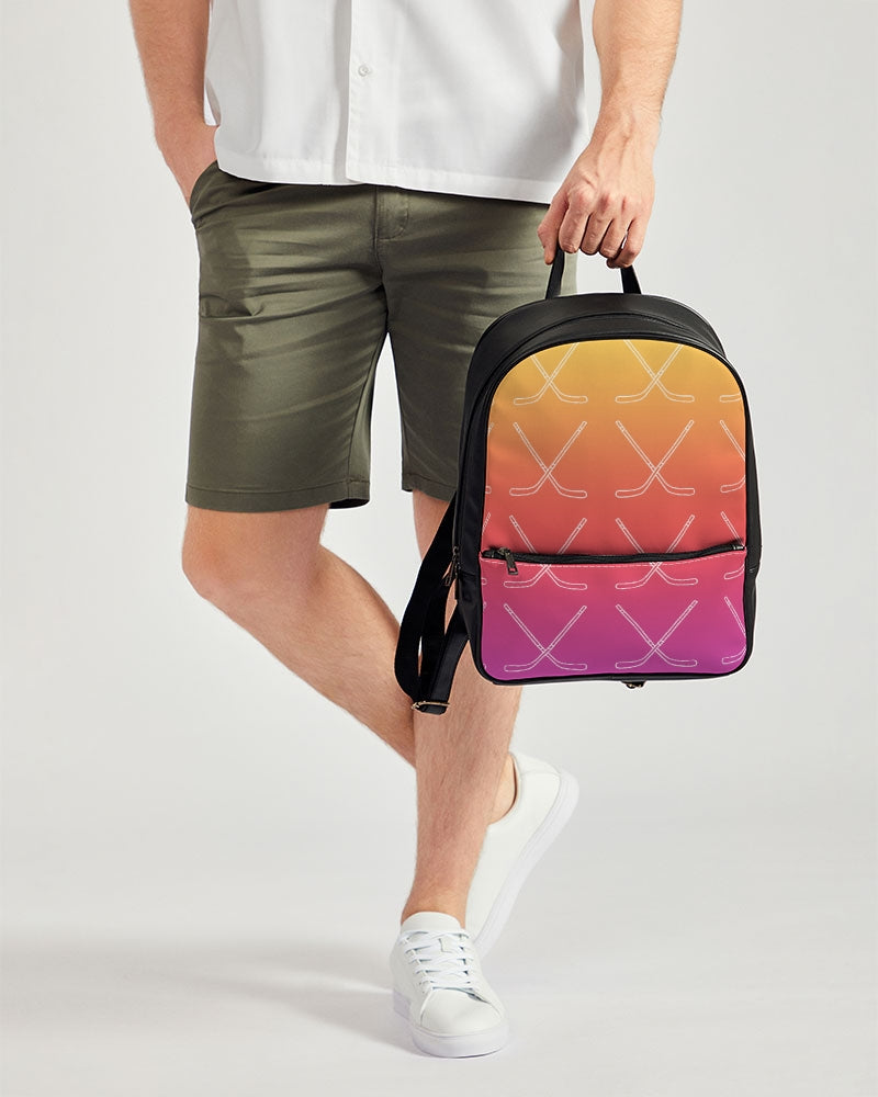 Ombre Hockey Stick Classic Faux Leather Backpack