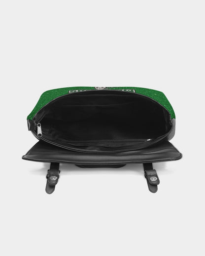 Green Glitter Casual Flap Backpack