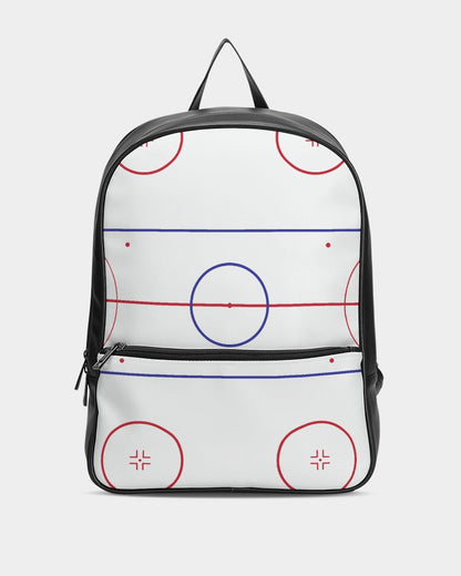 hockey rink lines with hockey mom Classic Faux Leather Backpack