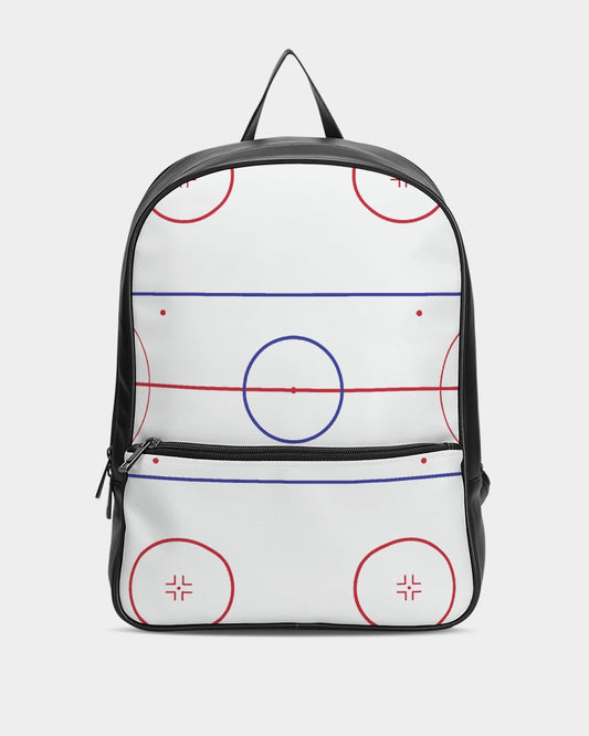 hockey rink lines with hockey mom Classic Faux Leather Backpack