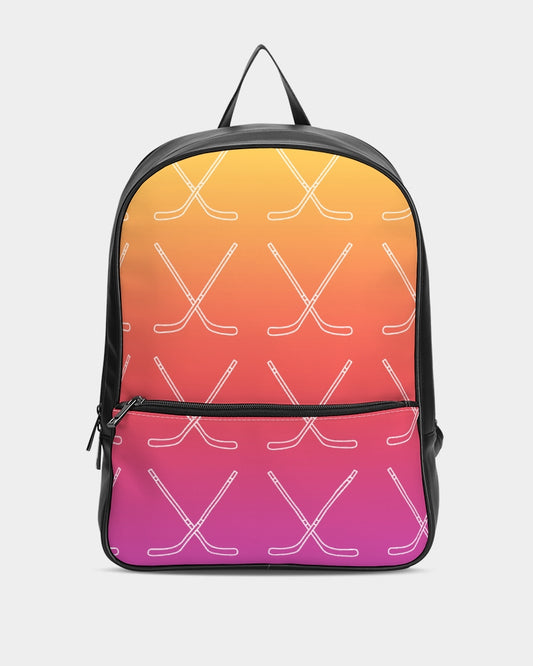 Ombre Hockey Stick Classic Faux Leather Backpack