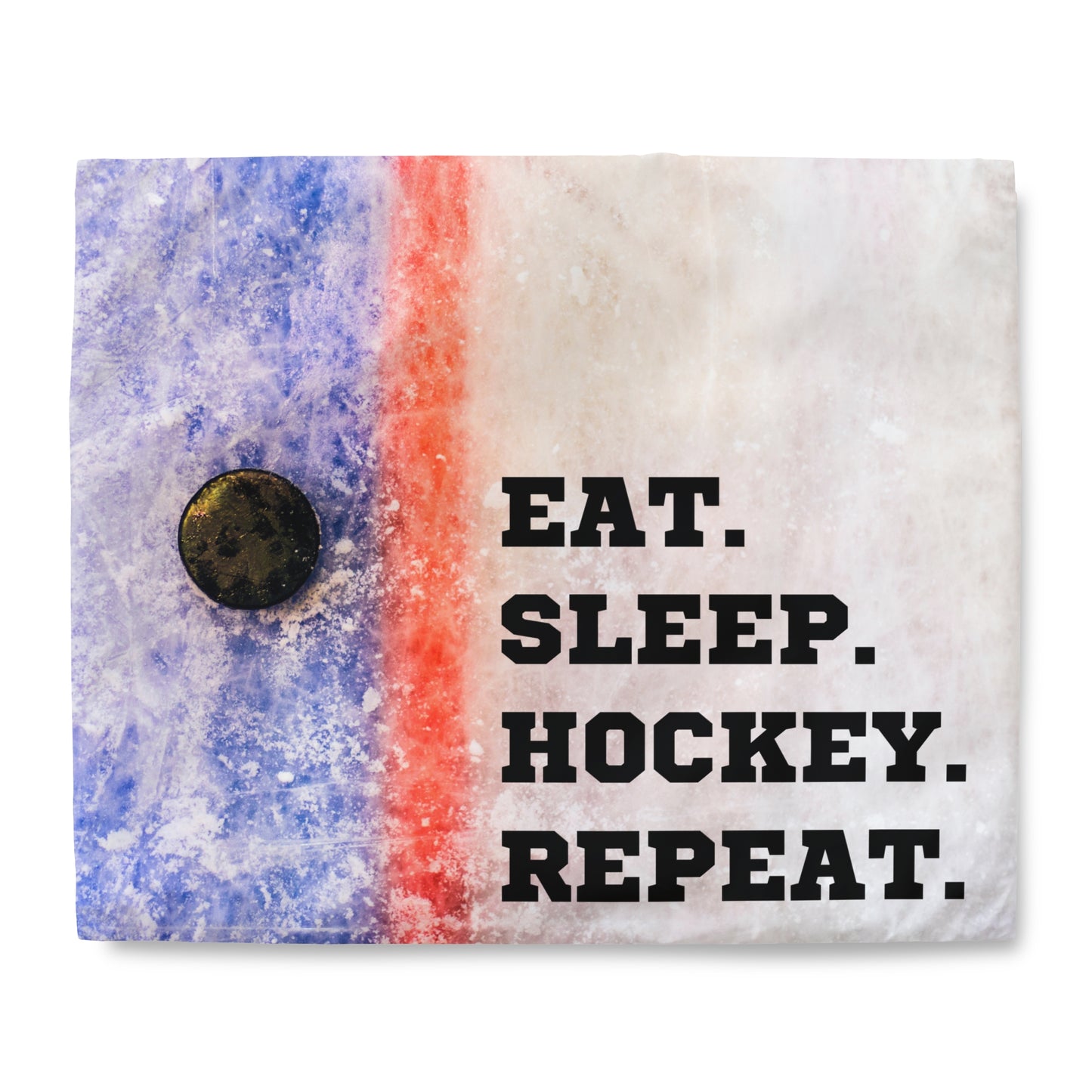Eat Sleep Hockey Repeat Duvet Cover