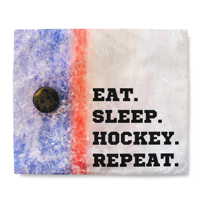 Eat Sleep Hockey Repeat Duvet Cover