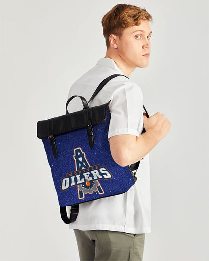 blue glitter oilers Casual Flap Backpack