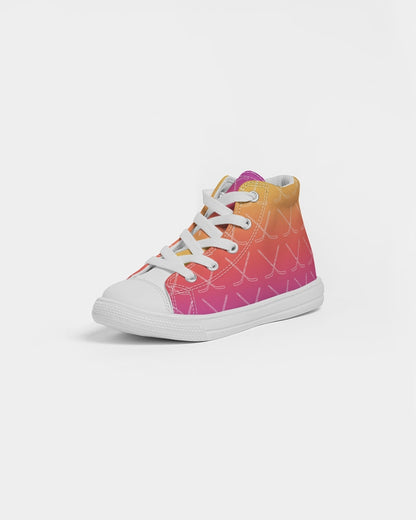 Ombre Hockey Stick Kids Hightop Canvas Shoe