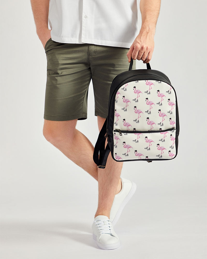 Hockey Playing Flamingos Classic Faux Leather Backpack