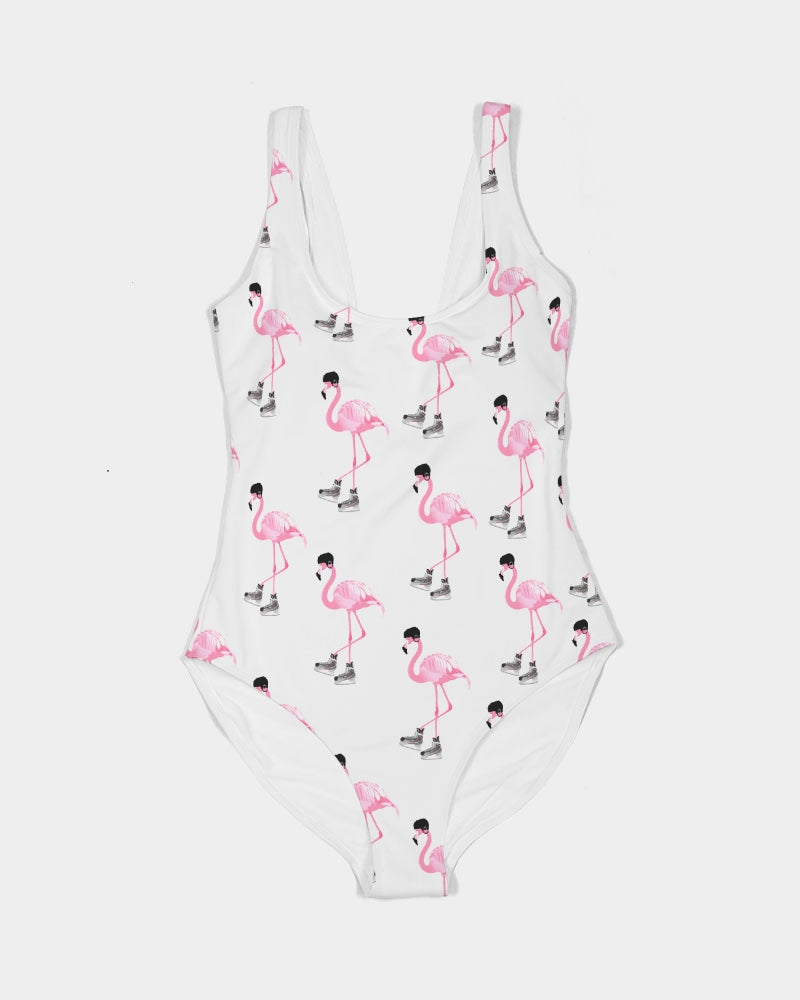 Hockey Playing Flamingos Women's One-Piece Swimsuit